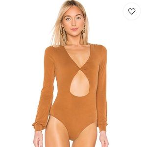 x REVOLVE Ernesto Bodysuit in Spice Brown